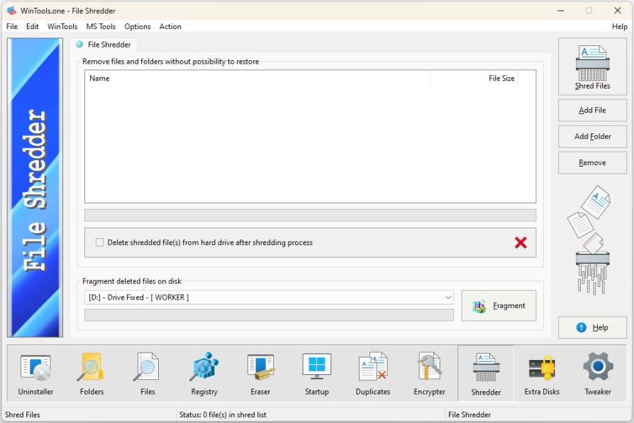 WinTools.one: File Shredder