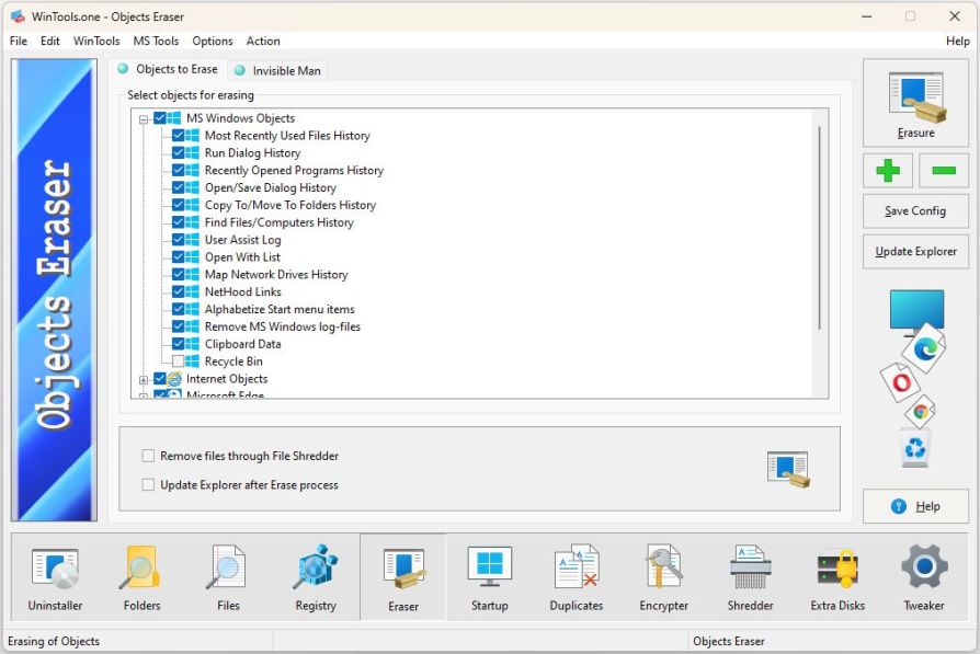 WinTools.one Objects Eraser