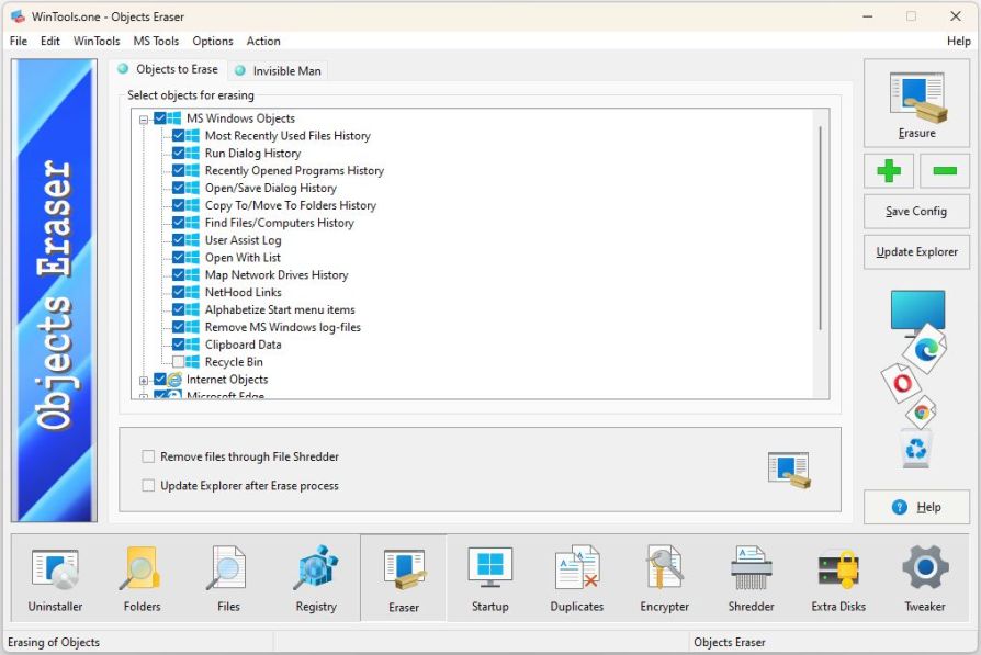 WinTools.one: Objects Eraser